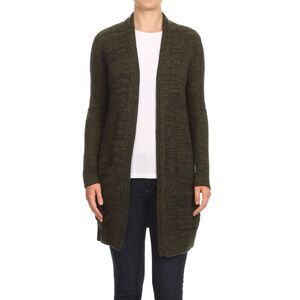 Abercrombie & Fitch green knit open duster cardigan size M preppy boho casual